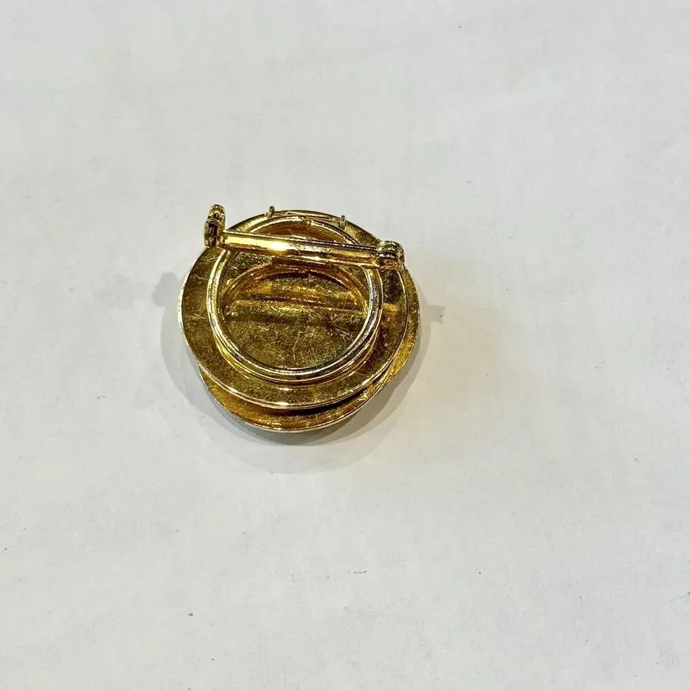 Gold Vintage Brooch‎ Pin Antique Jewelry Shawl Bag